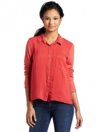 Splendid Women's High Low Shirt Top, Red Canyon, X-Small