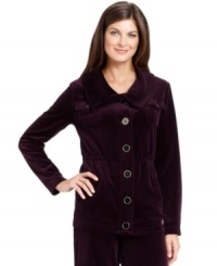 Jones New York Signature's luxe velour jacket is superbly comfortable! You'll wear this piece forever!