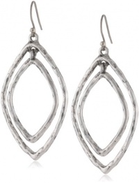 Lucky Brand Silver Double Oblong Hoop Earrings