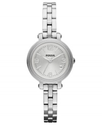 A smaller version of Fossil's Heather watch, this darling design shines with silver tones.