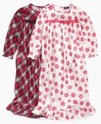 Sugar plums will dance in her head when she's off dreaming in one of these lovely flannel gowns from So Jenni.