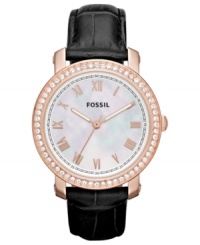 A mix of feminine grace and rich design creates an Emma collection watch, by Fossil.