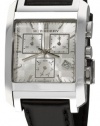 Burberry Men's BU1564 Square Silver Chronograph Dial Leather Strap Watch