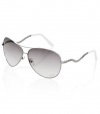 G by GUESS Aviator Sunglasses, SILVER