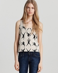 Give an exotic lift to your weekend collection with this Volcom monkey-print tank. Wildly playful, this look is simply fabulous with skinny jeans and distressed cut-off shorts.