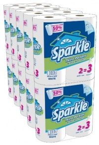 Sparkle, Giant Rolls, Pick-A-Size, White, [2 Rolls*10 Pack] = 20 Total Count