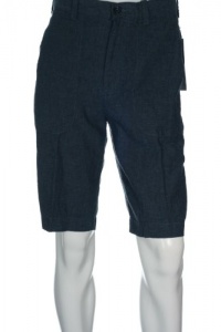 Perry Ellis Linen Solid Total Eclipse Flat Front Walking Shorts