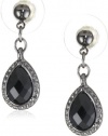 1928 Jewelry Jet Teardrop Earrings