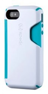 Speck Products CandyShell Card Case for iPhone 4/4S - 1 Pack - Carrying Case - Retail Packaging - White/Peacock