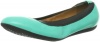 Geox Women's Lola48 Ballet Flat,Aqua/Black,37 EU/7 US