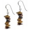 Sterling Silver Genuine Tiger Eye Chip Earrings