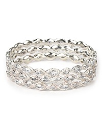 Stacks of bracelets are a style-setter staple, and Melinda Maria's silvery style is an understated way to work the trend. Wear it layered for an instant uptick in cool.