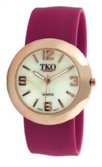 TKO ORLOGI Women's TK614-RWN Rose Gold Slap Metal Wine Watch