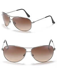 Larger sized aviator sunglasses with APX gradient lenses. Nose pads to help secure fit.