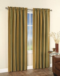 Faux Silk Stripe Lined Curtain Panel - 42 in. W x 84 in. L