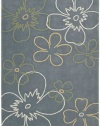 Nourison Citi Limits Blue Floral 5-Feet by 7.6-Feet Polyacrylic Area Rug