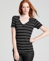 An interpretation of the classic tee, Kain Label's Anika top takes on stripes and a modified v neckline.