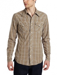 True Religion Men's Long Sleeve Rocky Plaid Western Shirt