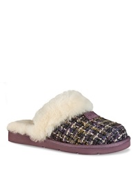 These plush shearling UGG® Australia slippers take on the tweed trend with beautiful, multicolored fabric uppers.