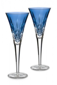 Waterford® Crystal Lismore Sapphire Flute Pair