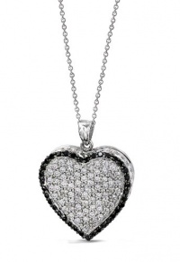 Effy Jewlery 14K Gold Black & White Diamond Heart Pendant, 1.06 TCW