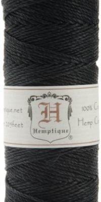 Hemptique Hemp Cord Spool, 20-Pound, Black