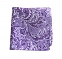 100% Silk Woven Lavender Paisley Pocket Square