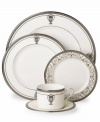 Set your table with classic grace. A refined variation of the popular Westchester pattern from Lenox, Westchester Legacy place settings feature handsome Grecian motifs against platinum accented ivory china.