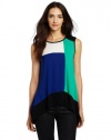 BCBGMAXAZRIA Women's Aven Blocked Tank with Trapeze Hem