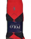 Polo Ralph Lauren Men's 3 Pack Argyle Socks (10-13) Red