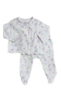 Absorba Baby-Girls Newborn 2-Piece Lilac Floral Footed Pant Set