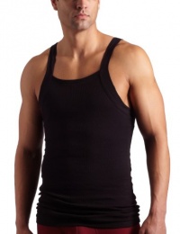 2(x)ist Mens Form Square Cut Tank Top, Black, Medium