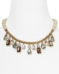 This elegant Carolee necklace, detailed with a frontal stone cluster recalls the romantic-look of an estate-piece, but modernized for now wear.