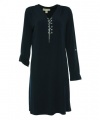 Michael Kors Long Sleeve Knit Dress Navy M