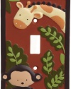 Kids Line Jungle 123 Switch Plate Cover, Brown