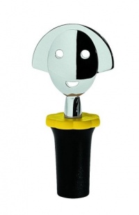 A di Alessi Anna Stop 2 Bottle Stopper, Black