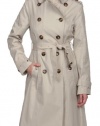 London Fog Double Breasted Trench Raincoat, Size 1X Putty Beige