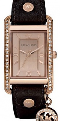 Michael Kors - Quartz Crystal Rectangle with Rose Tone Dial Watch - MK2214