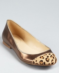 Capped in leopard calf hair, Enzo Anigiolini's Comfty offers a dressed-up take on the ballet flat.