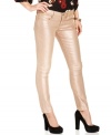 With allover metallic sparkles, these Lucky Brand Jeans skinny jeans are golden for the coated-denim trend!