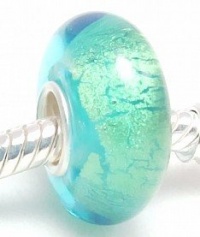 Beautiful Ocean Sea Golden Beach Murano Glass Bead Charm Fits Pandora Bracelet