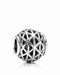 An angular sterling silver design gives this PANDORA charm a dramatic, daring look.