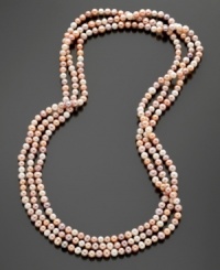 A new classic. Refresh your look with pink cultured freshwater pearls (7.5–8 mm). This endless strand features 100 inches to double or triple wrap for a posh, fresh look.