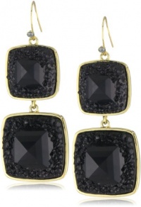 Kenneth Cole New York Urban Nero Black Geometric Bead Double Drop Earrings