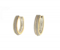 Designer Inspired Cable Two-tone Hoop Earrings