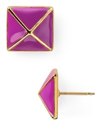 Exude that certain insouciant kate spade new york cool in this pair of shapely pyramid stud earrings, crafted of gold-plated metal.