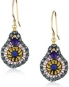 Miguel Ases Blue Quartz and Swarovski Mini Tear Drop Earrings