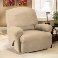 Sure Fit Stretch Suede Recliner Slipcover, Medium, Taupe