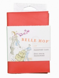 Belle Hop Red Leather Passport Holder Travel Case