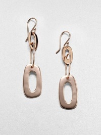 From the Lite Links Collection. A drop design featuring shiny and matte links in sterling silver and 18k gold, finished in the warm glow of 18k rose goldplating. Sterling silver and 18k gold with 18k rose goldplatingDrop, about 1.7Hook backImported 